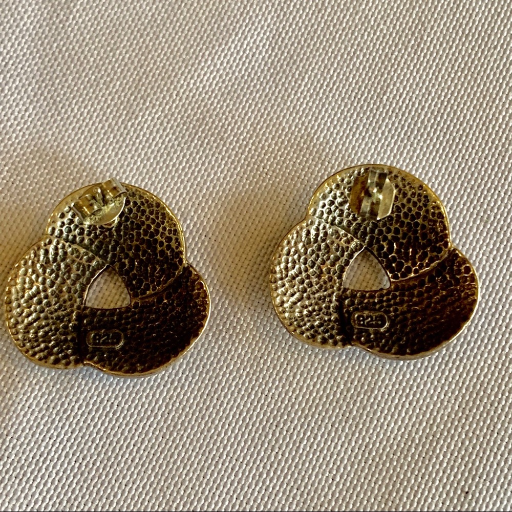 Sterling Silver Marcasite Knot earrings - GLITTER! - Picture 3 of 4